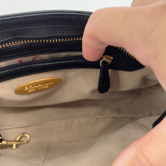 BRAHMIN Small Black Smooth Leather Shoulder Bag Purse - Picture 9 of 15